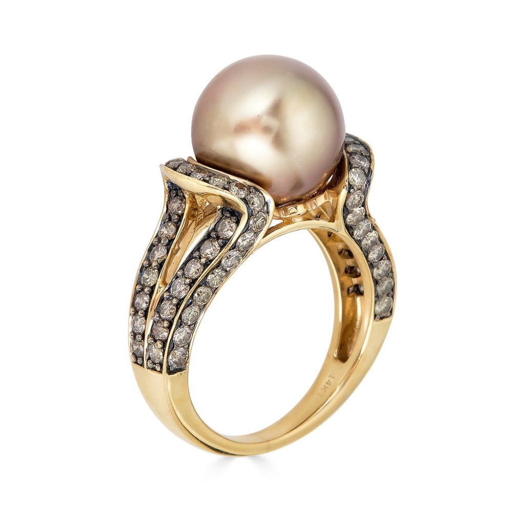 Le Vian Ladies Diamond & Chocolate Pearls Ring